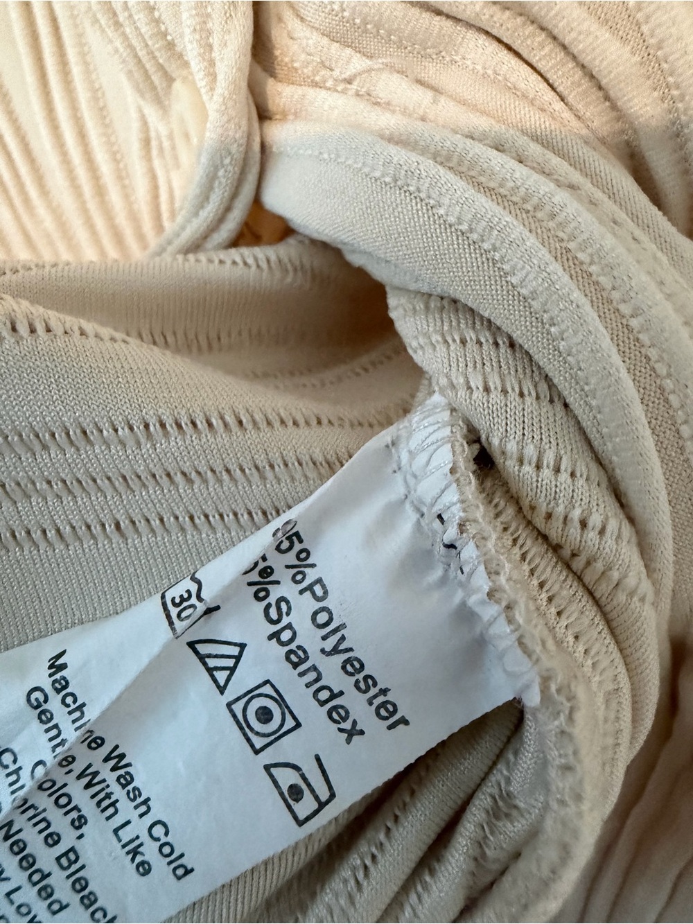 CHYRII Textured Button Down Beige Blouse Women’s Large - Picture 5 of 8